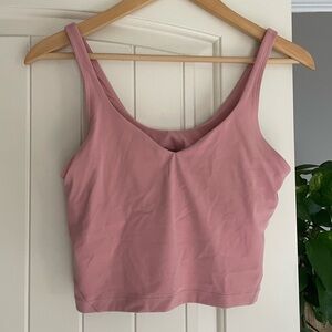 lululemon Women’s Align Pink Tank Top Crop Built In Bra Support